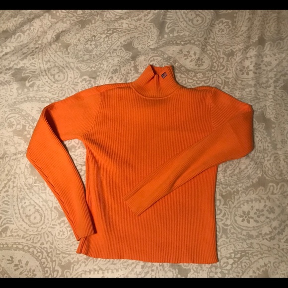 Tommy Hilfiger Orange Mock Turtleneck 